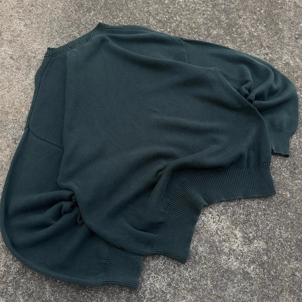 Vintage 90s Nautica Crewneck Sweater Earth Tones Preppy Green Mens M D4